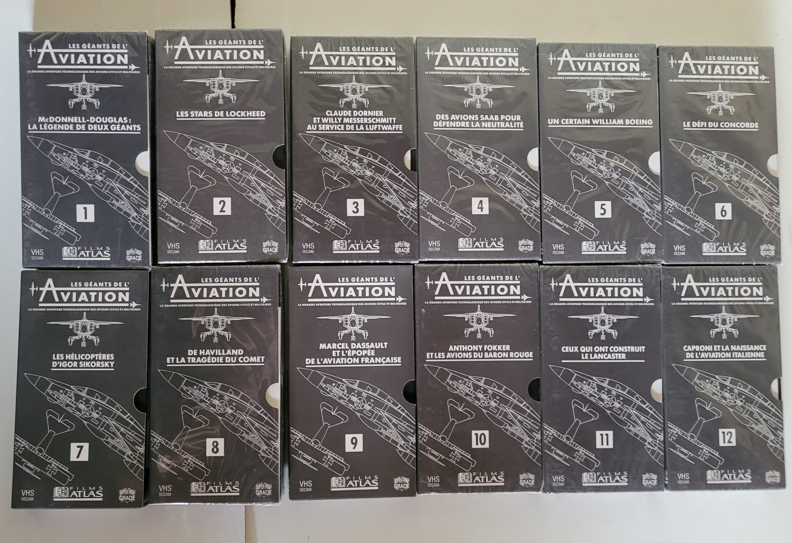 Les géants de l'aviation k7 collection films Atlas